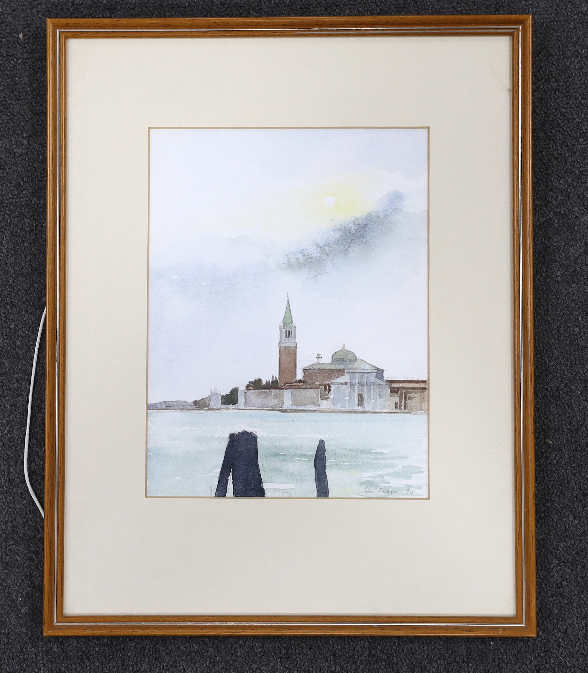 John Fisher (b.1938), watercolour, Venetian scene, signed and dated '90, 24 x 18cm